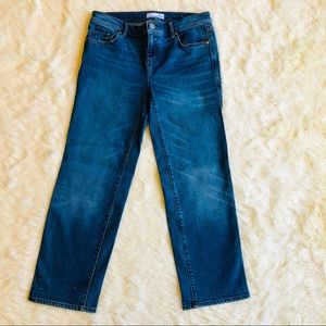 Ann Taylor Loft Straight Crop Jeans Womens Size 0/ 25 Bleach Splatter